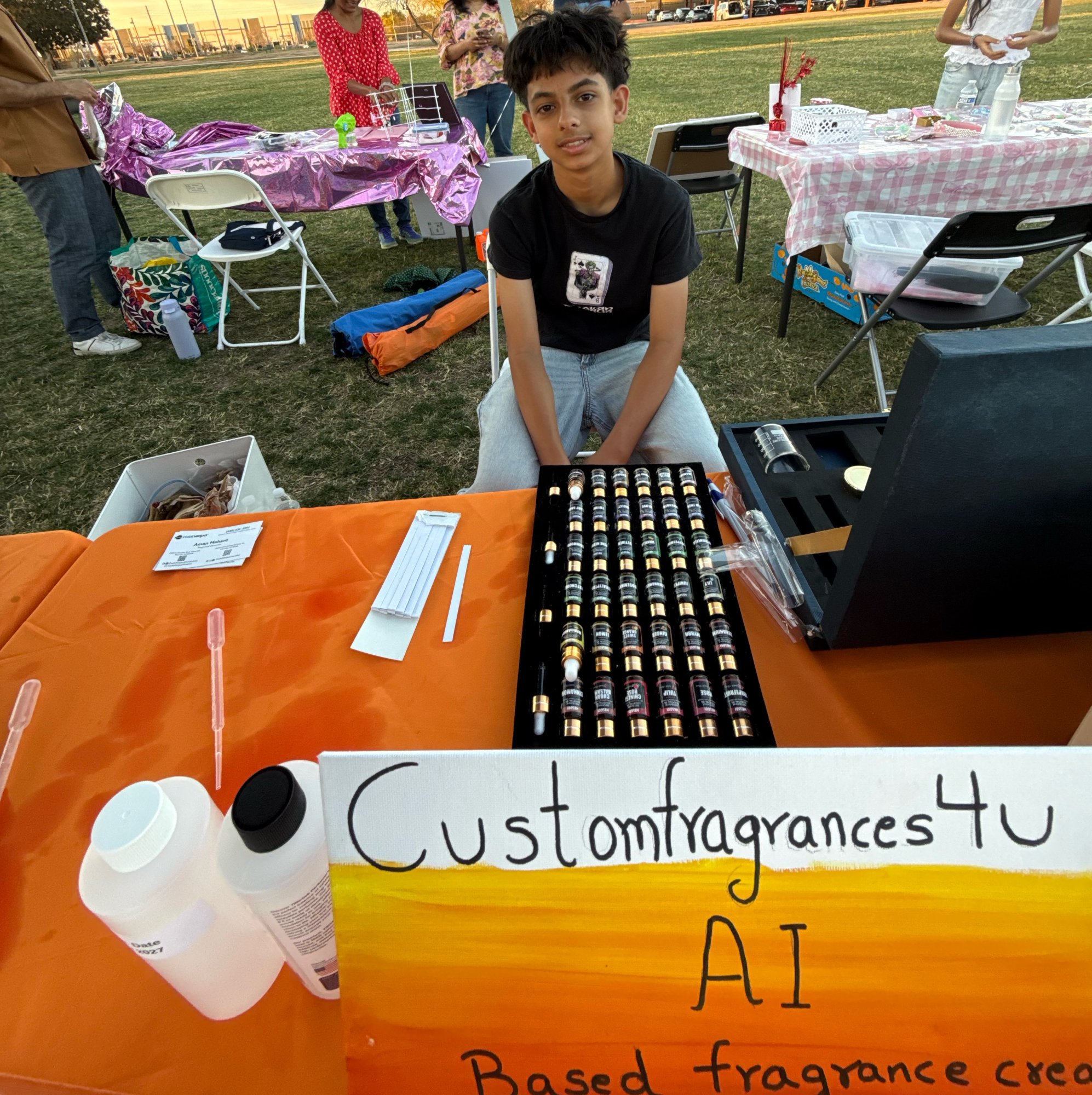 Founder at Customfragrances4u booth